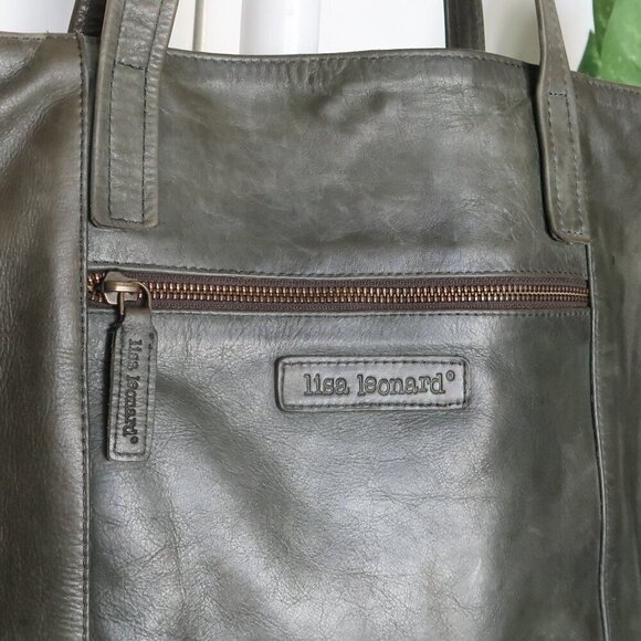 Lisa Leonard We Have Love Tote Bag in Hunter Green with Tassel - Picture 5 of 9